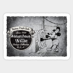 Steamboat Willie Vintage Collection Worn Sticker